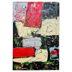 Pittura astratta moderna firmata R. Monti