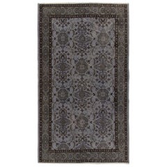 Vintage Handmade Accent Rug from Central Anatolia, Floral Pattern Small Carpet