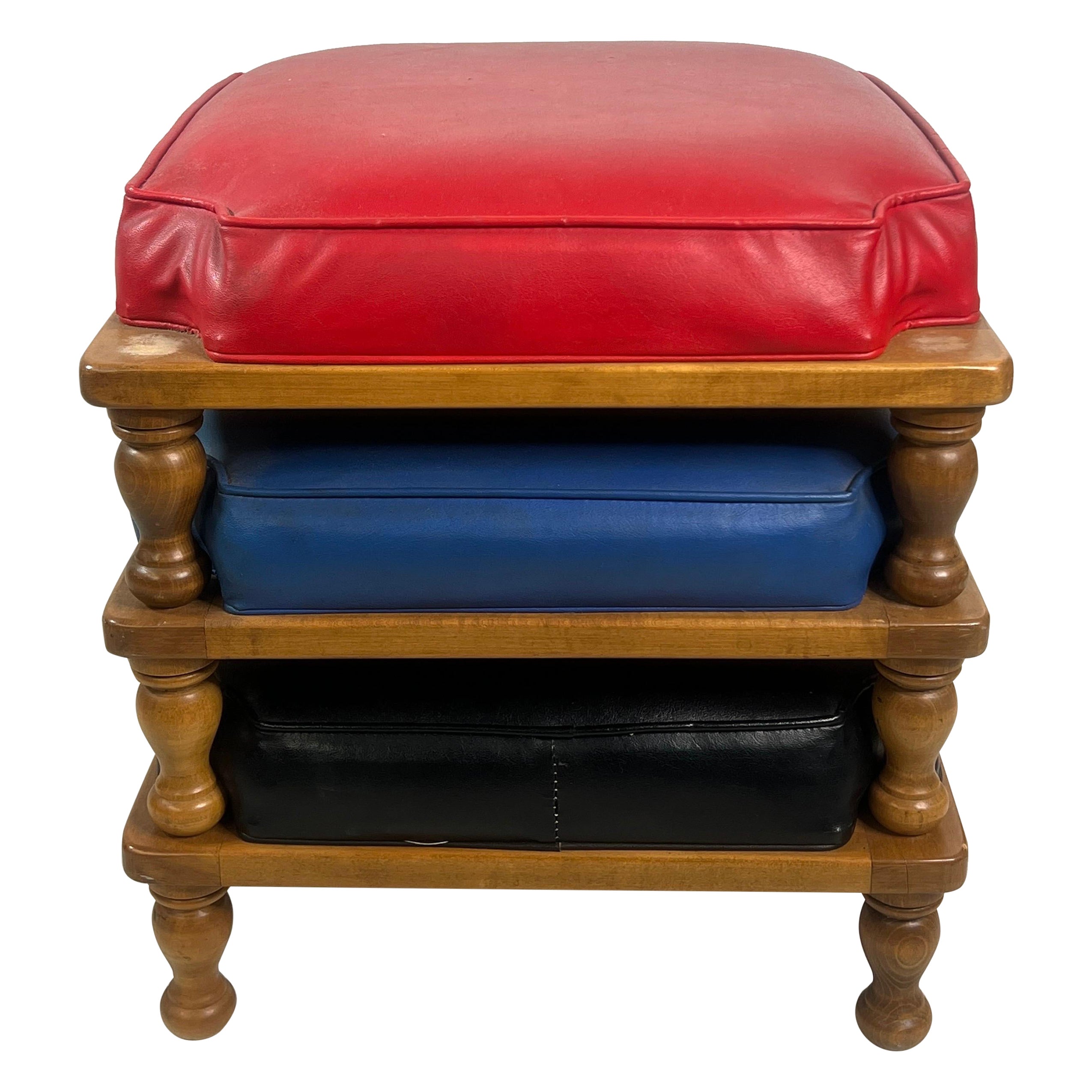 Vintage Baumritter Stacking Ottoman’s, a Set of 3 For Sale