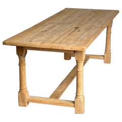 French Bleached Oak Farmhouse Dining Table