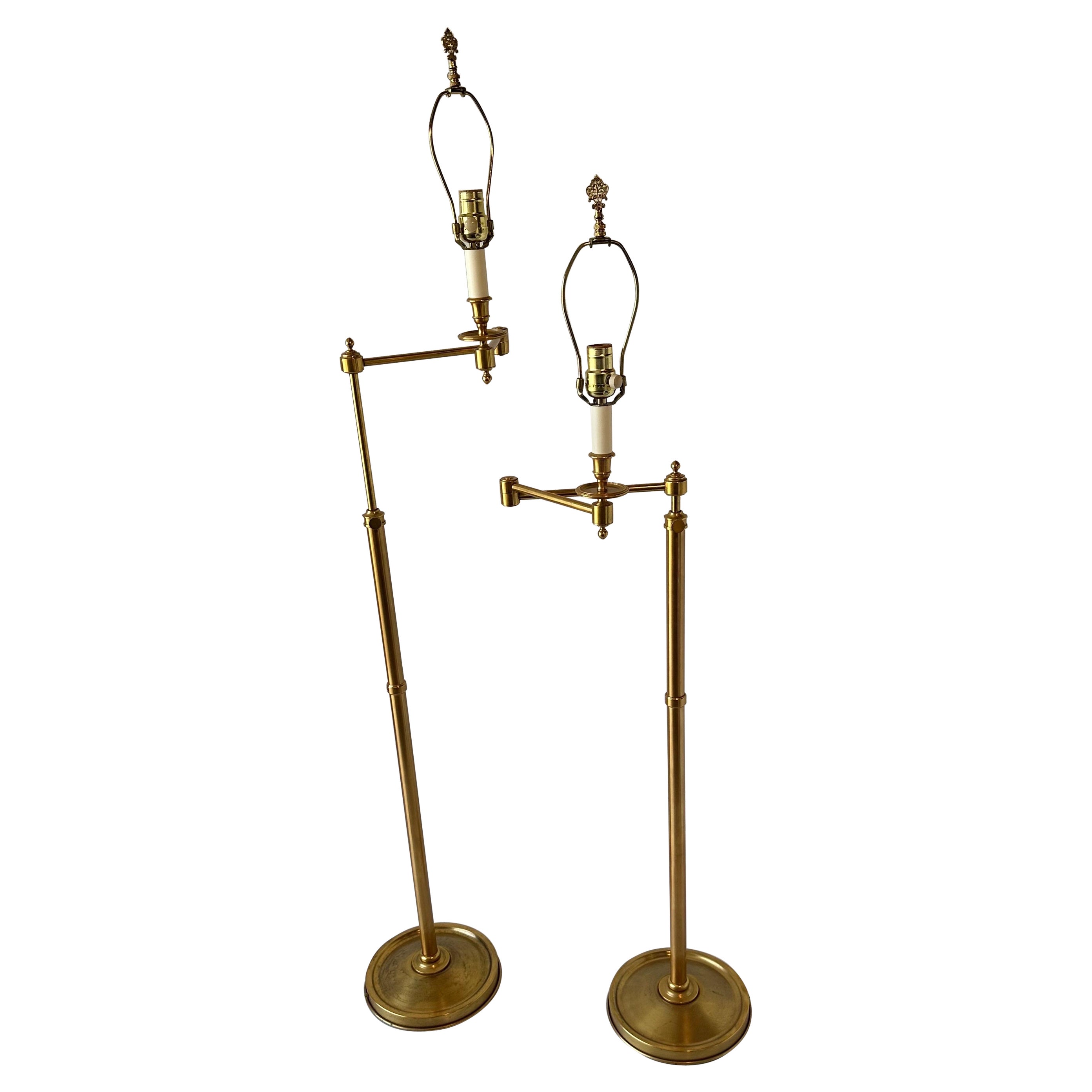 Pair of Vintage Maison Tisserant Adjustable Floor Lamp For Sale