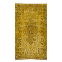 Used Handmade Turkish Yellow Rug for Kitchen, Bedroom, Living Room & Office
