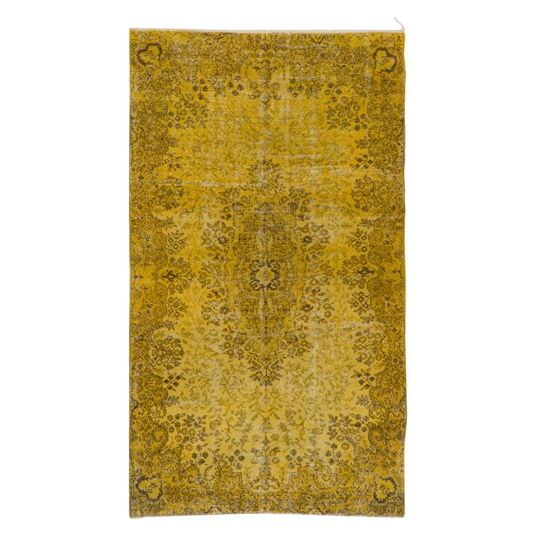 Handmade Turkish Yellow Rug for Kitchen, Bedroom, Living Room and ...