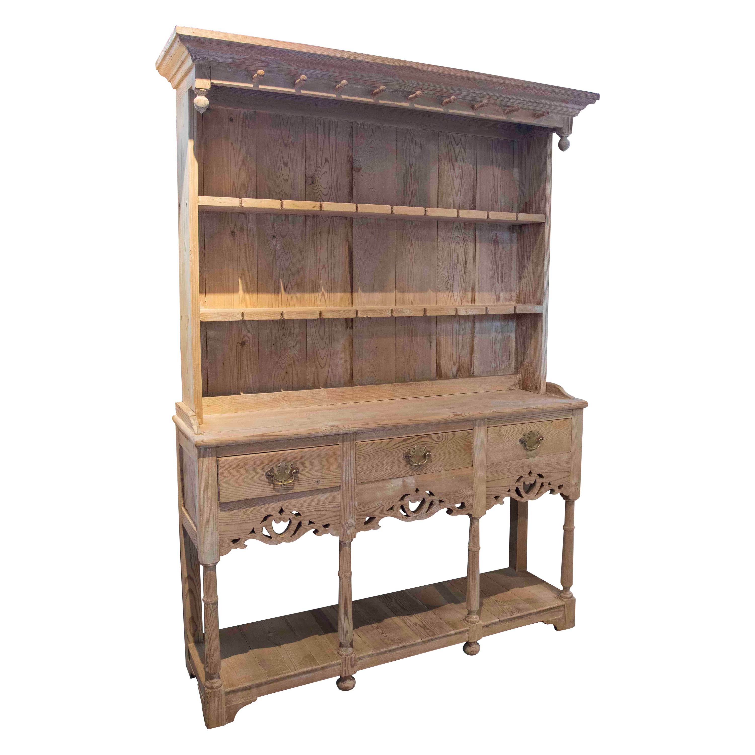 19th Century Spanish Pine Chest with Shelves and Drawers