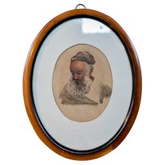 19th Century Orientalist Framed Portrait Painting of an Arabic Character