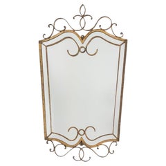 Art Deco Style Mirror in Gilded Iron, 1950s