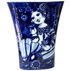 Bijorn Winblad Large Blue Porcelain Vase by Rosenthal