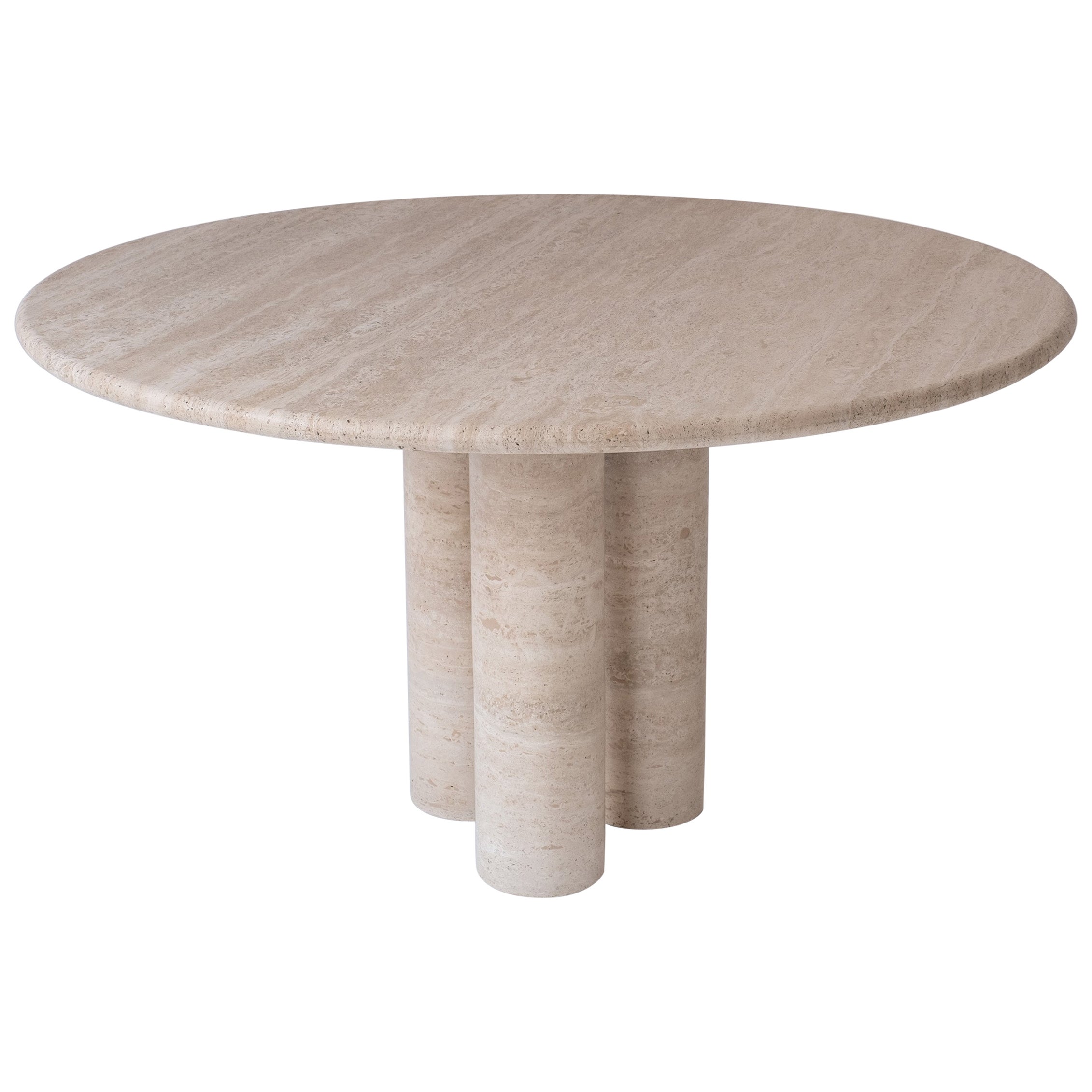 Travertine Il Colonnato Dining Table by Mario Bellini for Cassina, Italy, 1970s