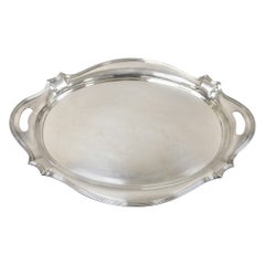 Vintage Gorham Y1038 Art Deco Silver Plated Twin Handle Platter Tray