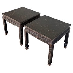 Vintage Baker Furniture Company Chinoiserie Side Tables, a Pair