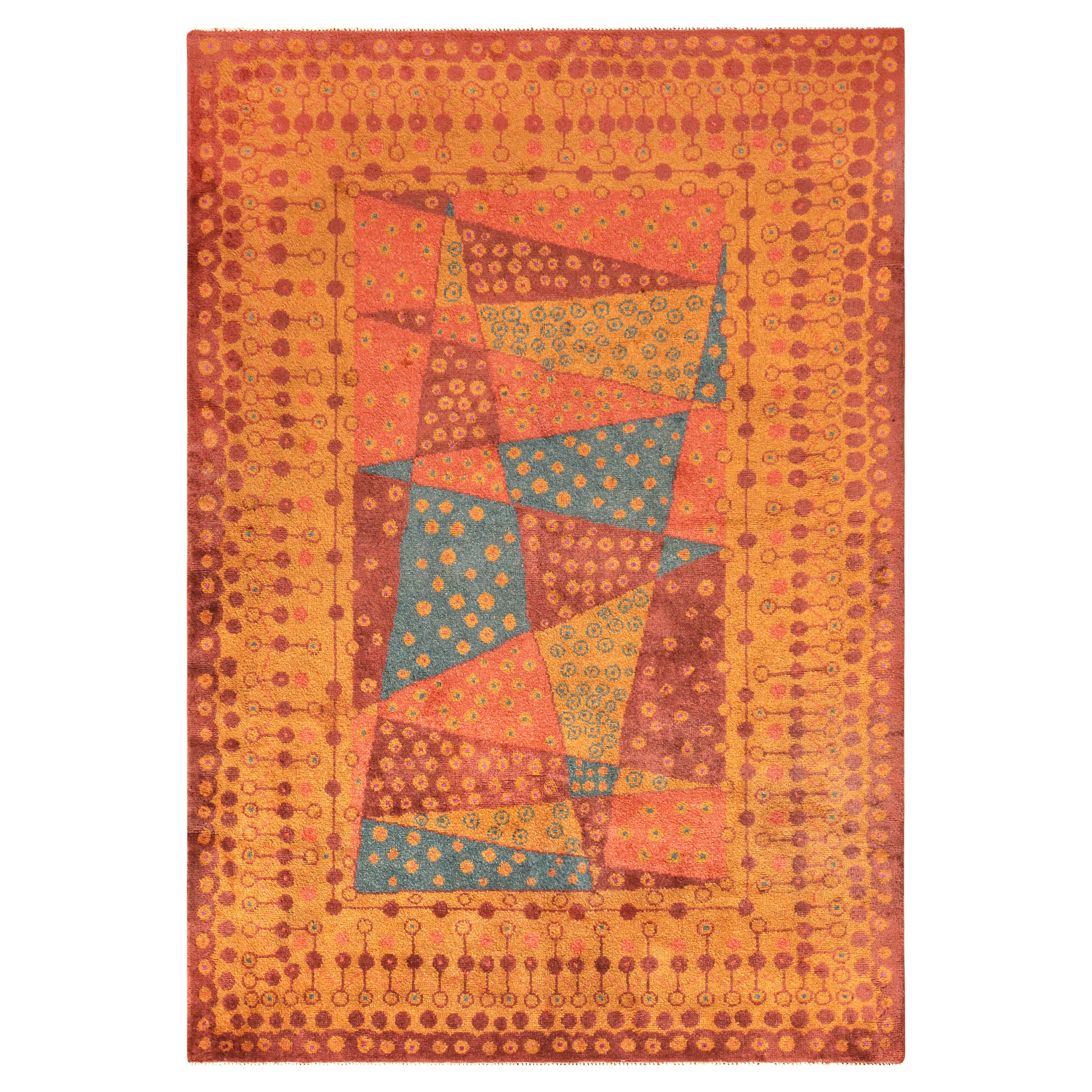 Nazmiyal Collection Geometric Vintage French Art Deco Area Rug. 7 ft x 9 ft 8 in