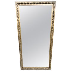 Vieux miroir de sol rectangulaire argenté
