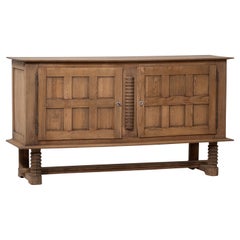 French, Solid Oak Credenza, 1940s