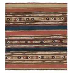 Shahsavan Persischer Kelim in Streifen und geometrischen Mustern, Vintage