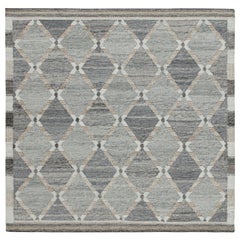 Rug & Kilim’s Custom Scandinavian Style Outdoor Kilim with Geometric Pattern