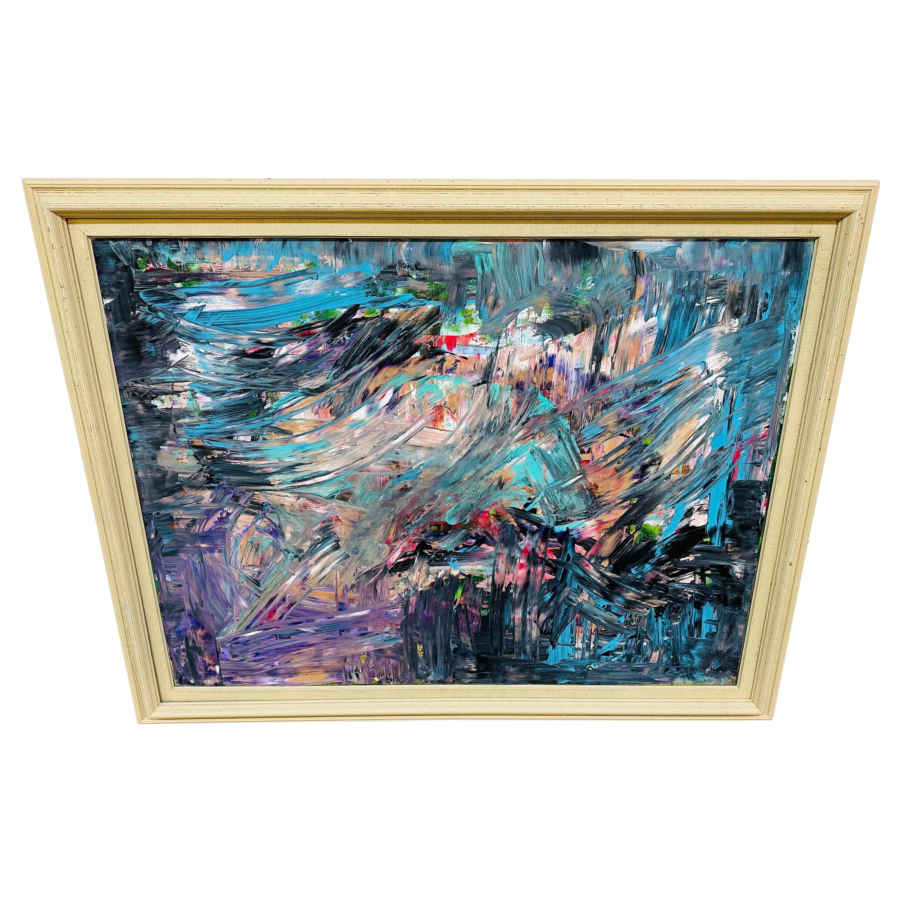 Modern Expressionist Abstract Painting Signed Mullin  For Sale