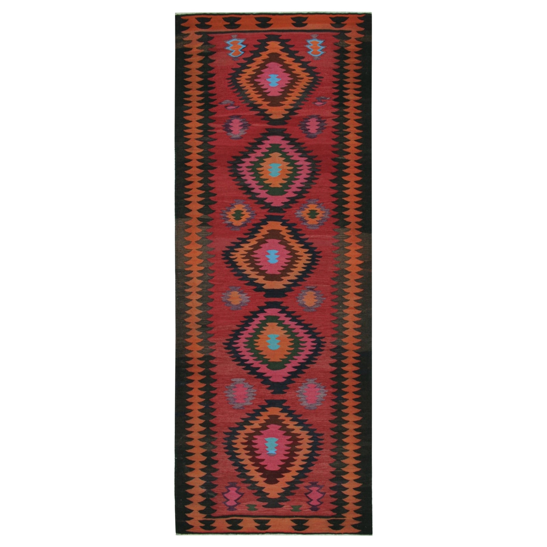 Vintage Persian Karadagh Kilim in Red with Vibrant Medallions