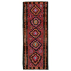 Vintage Persian Karadagh Kilim in Red with Vibrant Medallions