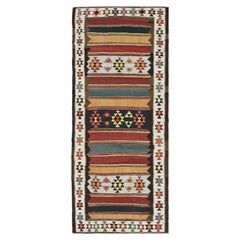 Shahsavan - Kilim persan vintage à rayures et motifs géométriques