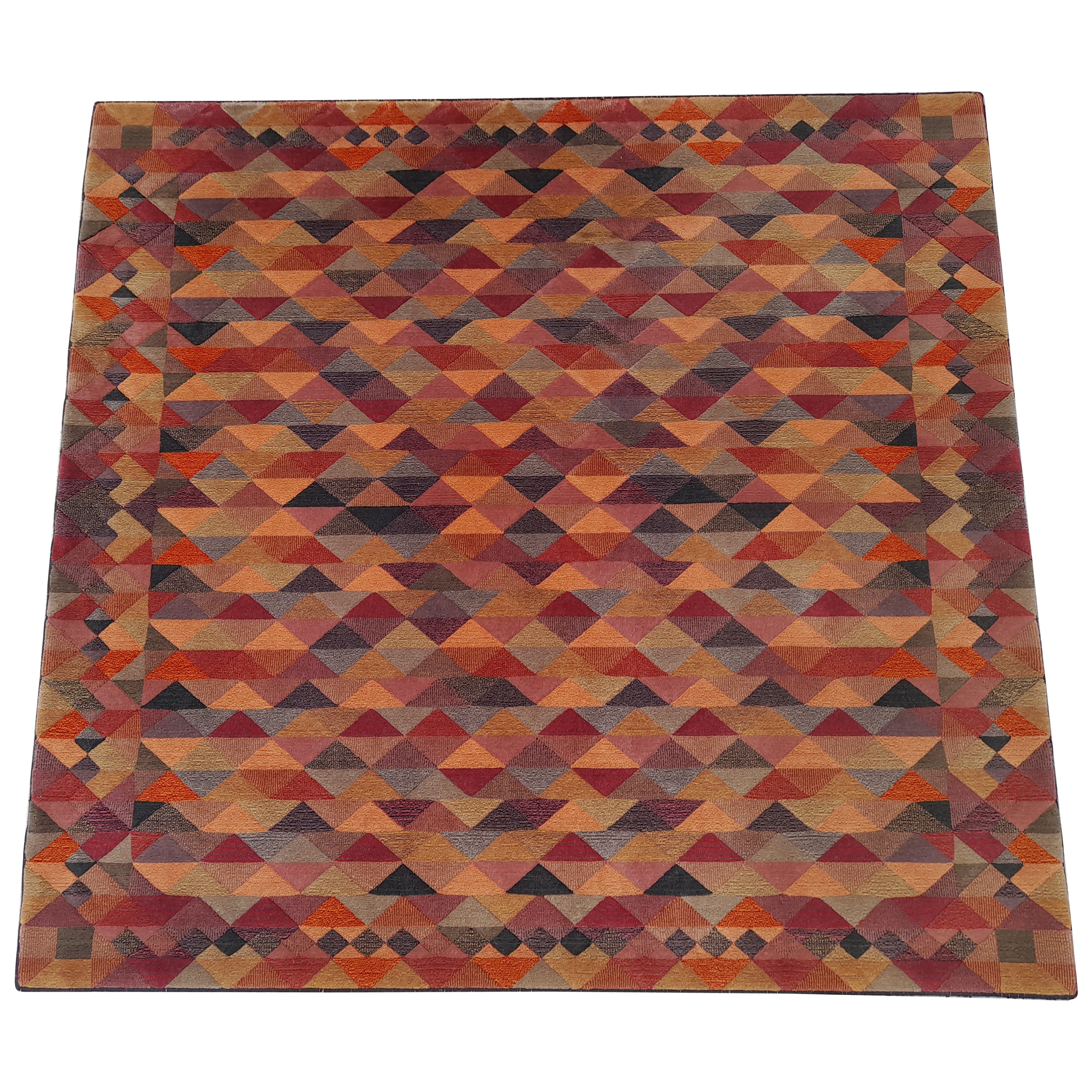 1980s Italian Woven Pure Wool "Luxor" Rug Ottavio Missoni for T&J Vestor