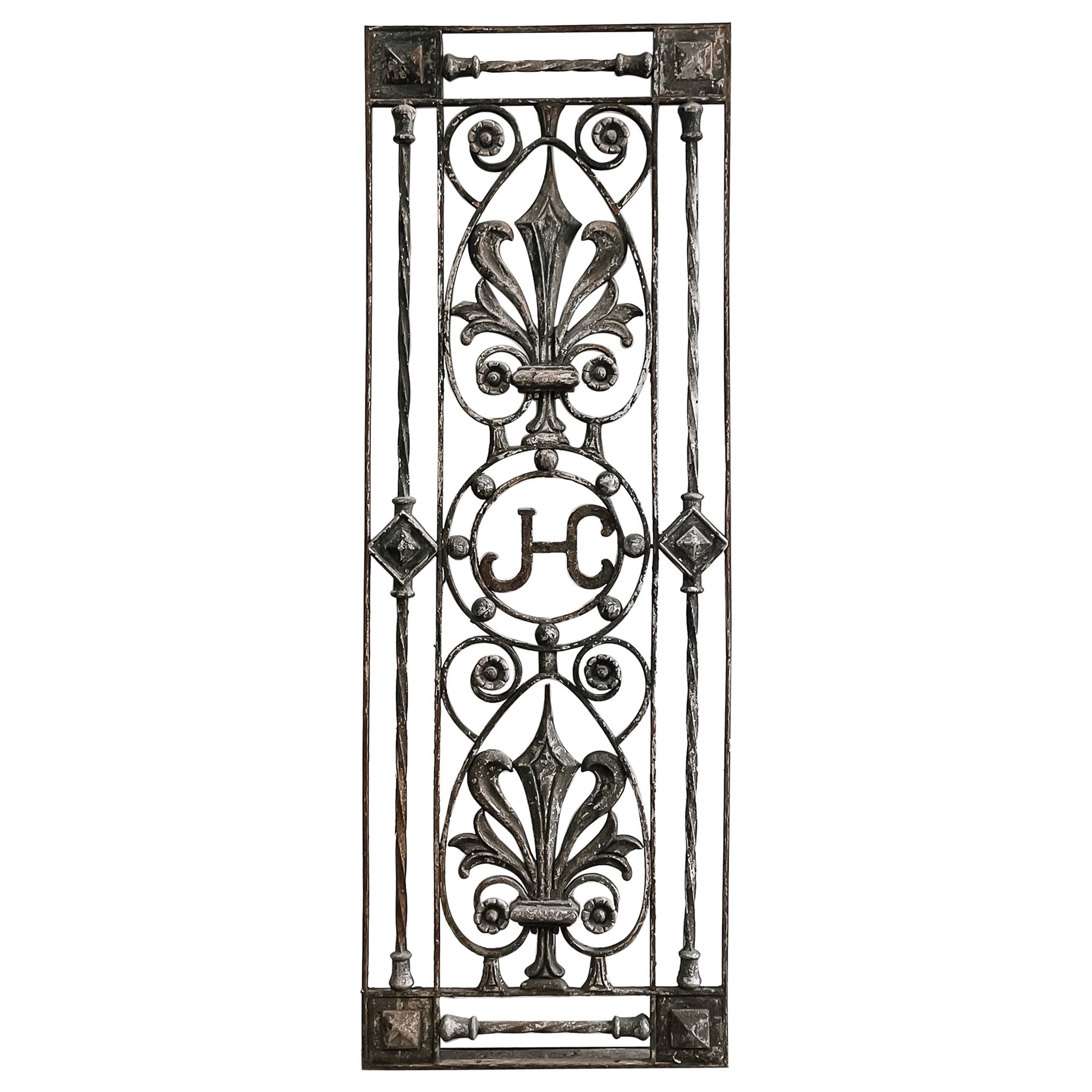 Salvaged French Monogrammed Gate Panel