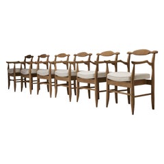 Set of Six “Fumay” Dining Armchairs by Guillerme et Chambron, France, 1960s