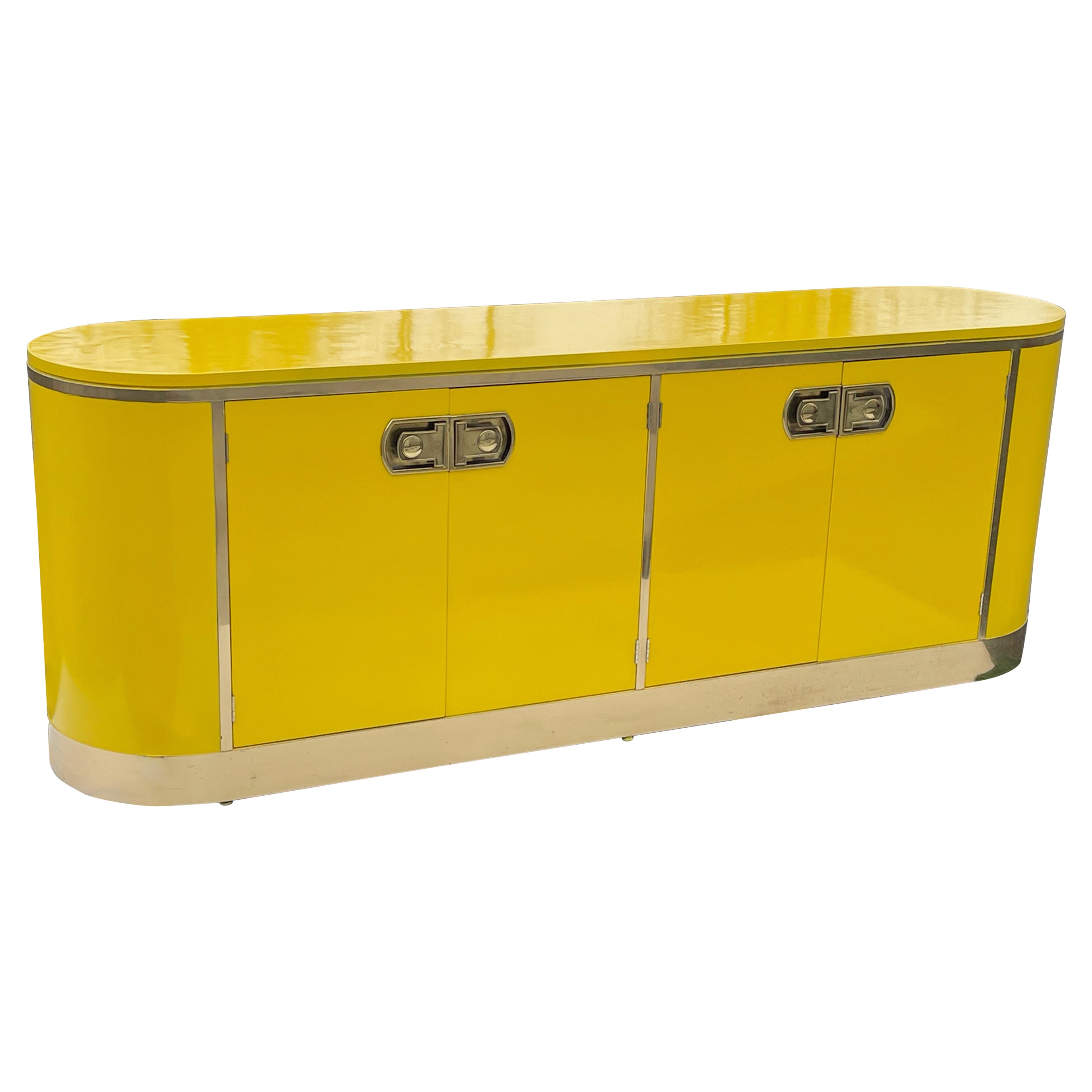 Mastercraft Buffet in Polished Brass and Yellow High Gloss Lacquer