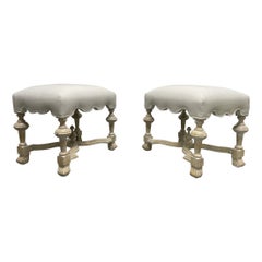 Pair of Hollywood Regency Cerused Benches