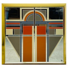 1970s Greg Copeland Geometric Large Wall Mirror