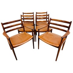Mid-Century Modern France & Son Danish Rosewood Dining Chairs, Set of 6