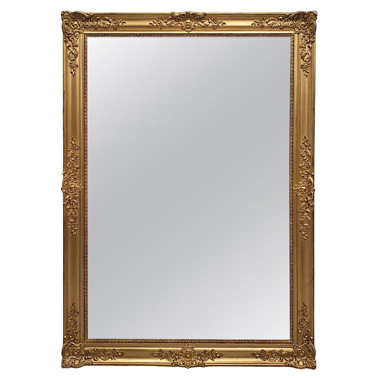 19th Century Giltwood Overmantle Mirror For Sale at 1stDibs