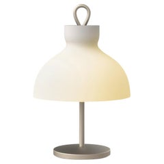 Ignazio Gardella 'Arenzano Bassa' Table Lamp in Glass and Satin Nickel