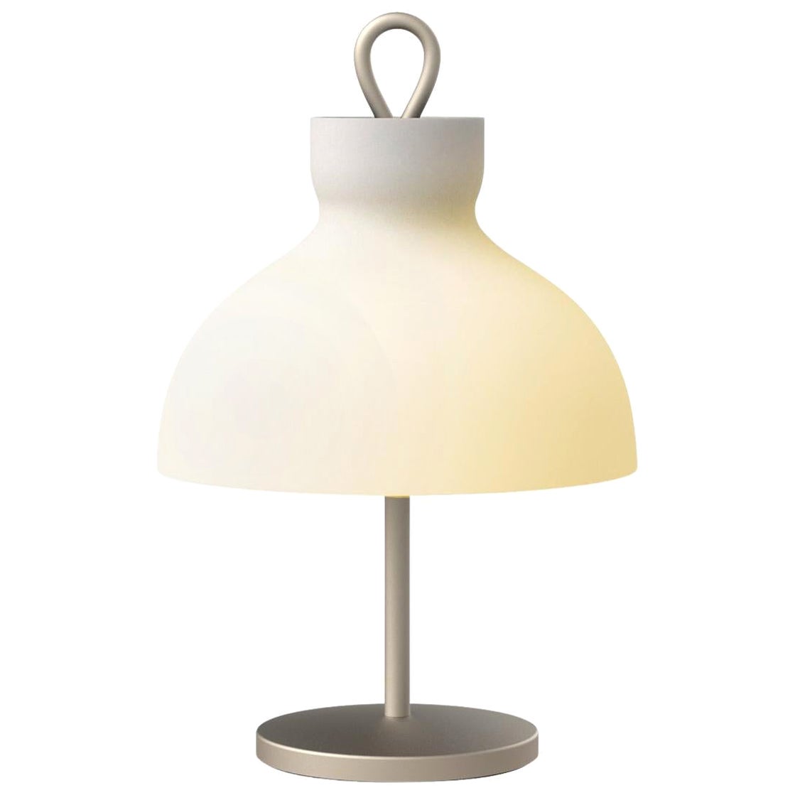 Ignazio Gardella 'Arenzano Bassa' Table Lamp in Glass and Satin Nickel