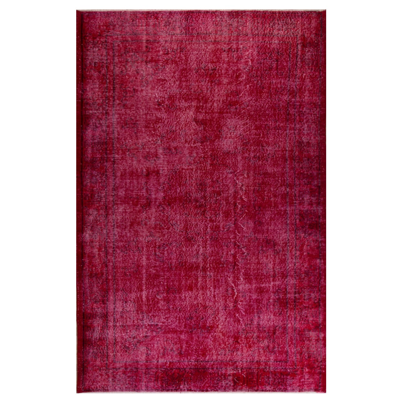 Handmade Turkish Rug in Burgundy Red, Ideal for Contemporary Interiors
