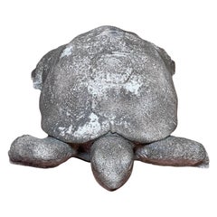 Vintage Cast Stone Lebensgröße Modell einer Meeresschildkröte / Brunnen 