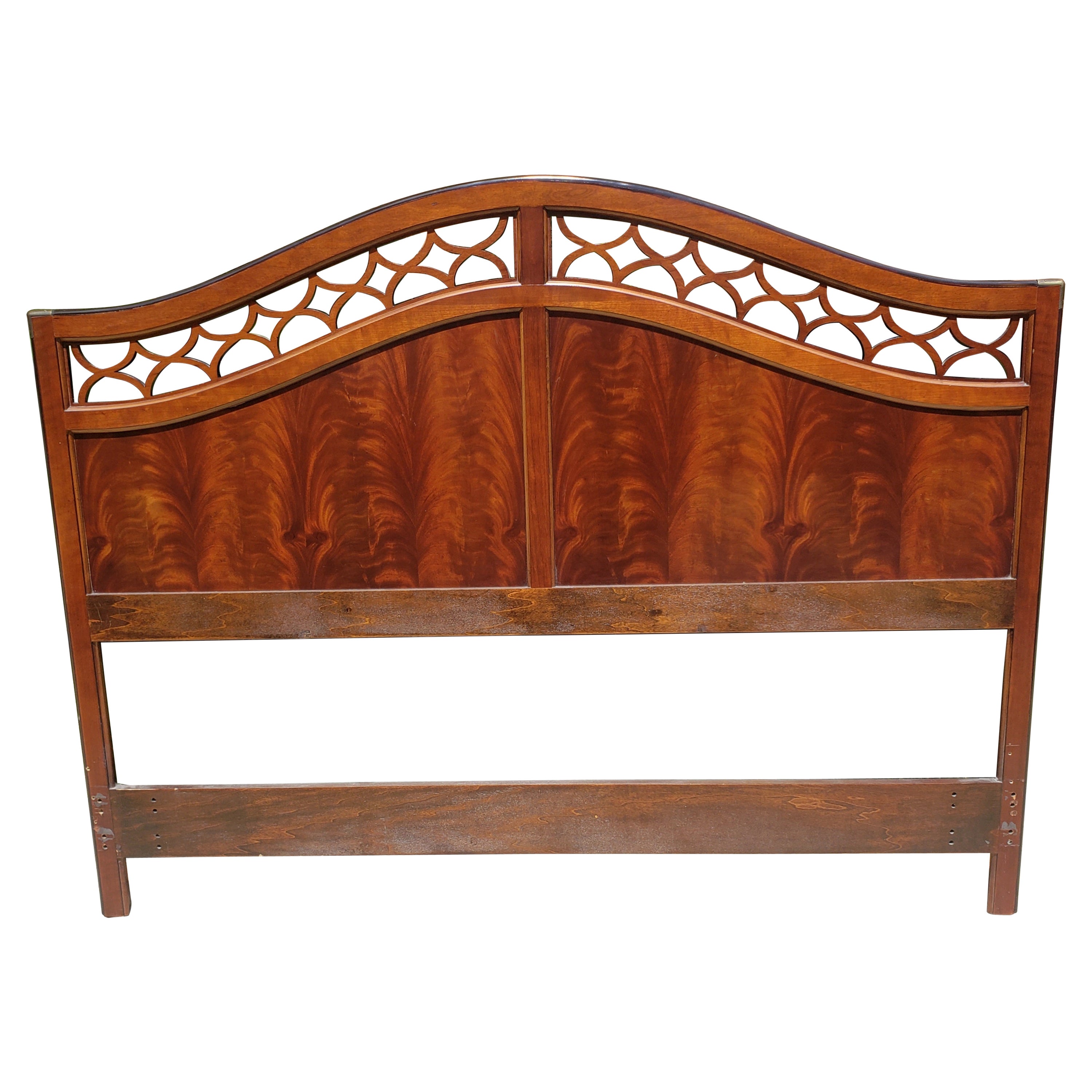 1970s National Mtairy Furniture Flame Mahogany Full Size Headboard For Sale