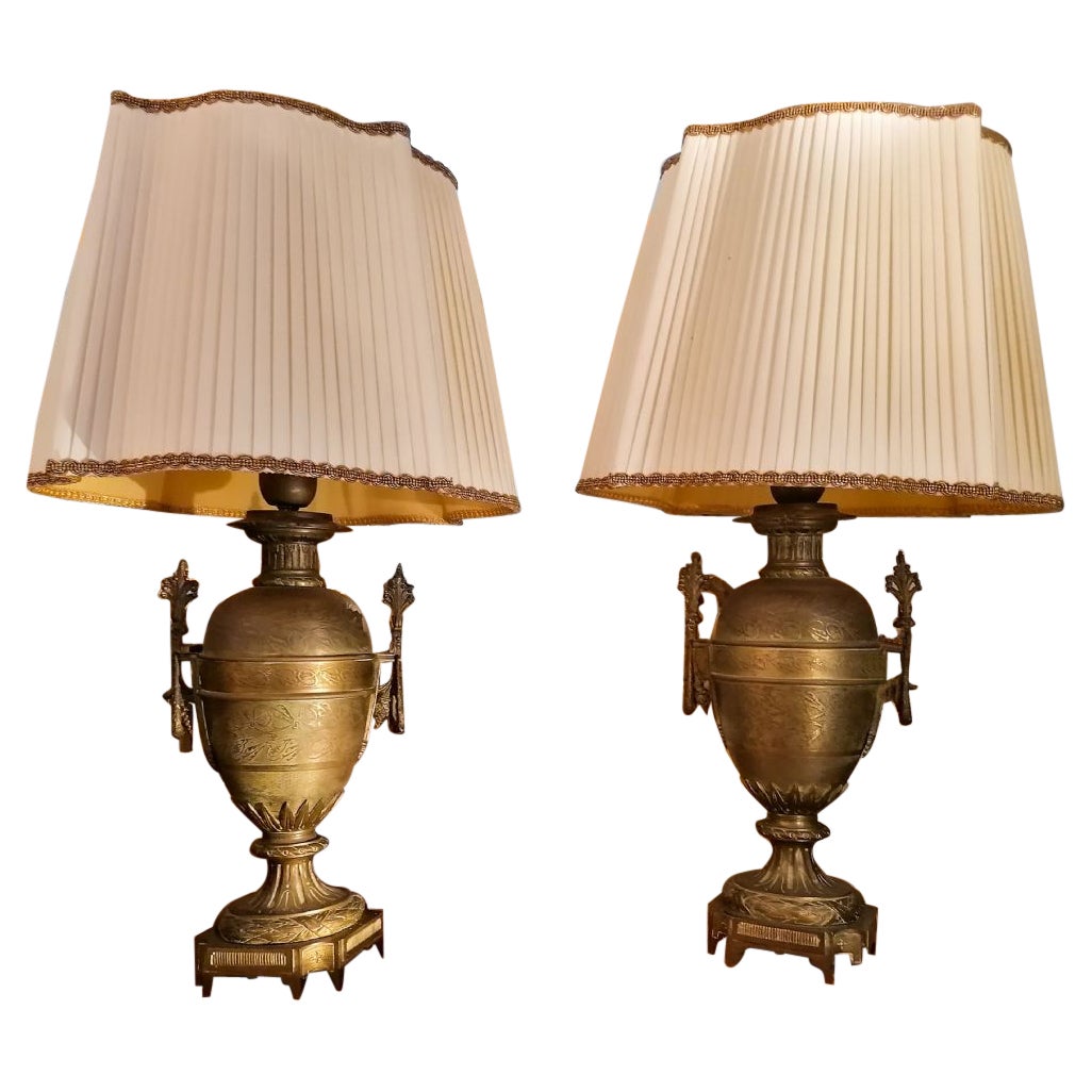 Lampes en laiton du 19e siècle en Italie 