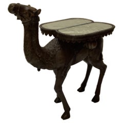 Bronze Camel Sculpture Accent Cocktail Table