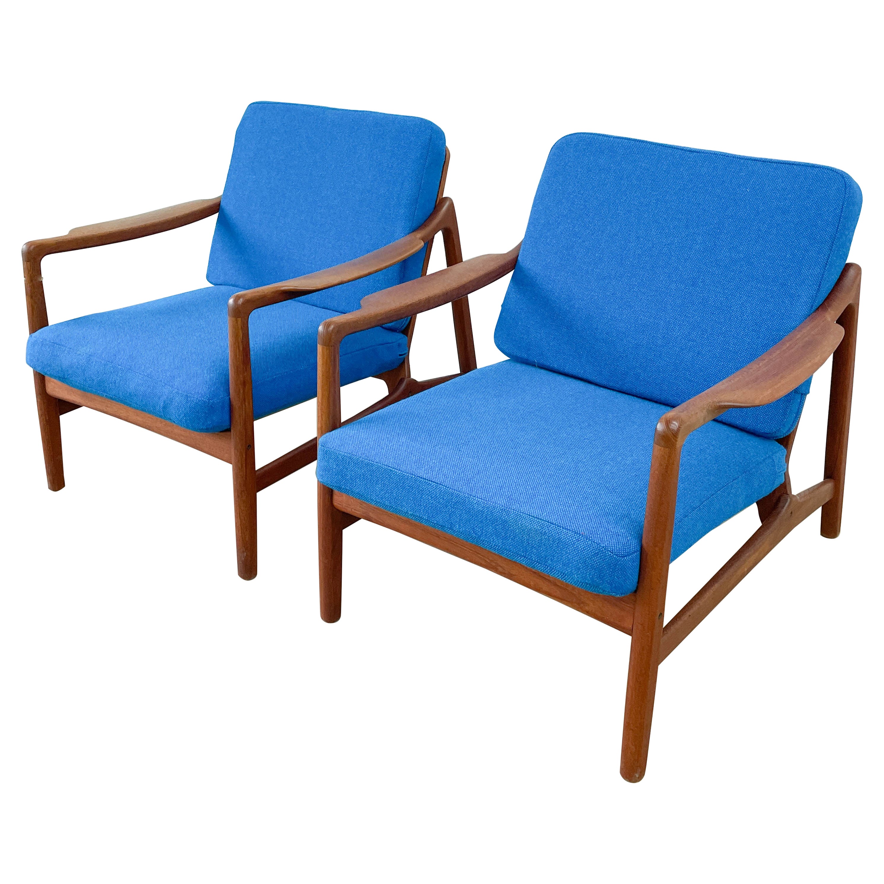 Kindt Larsen Teak Lounge Chairs 116 for France and Son For Sale