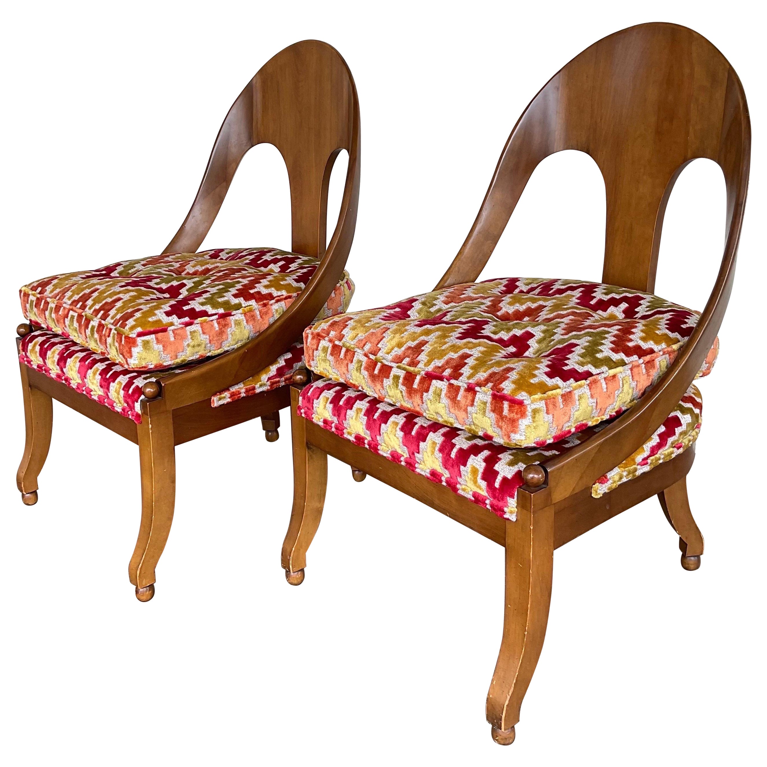 Michael Taylor for Baker Slipper Chairs, a Pair For Sale