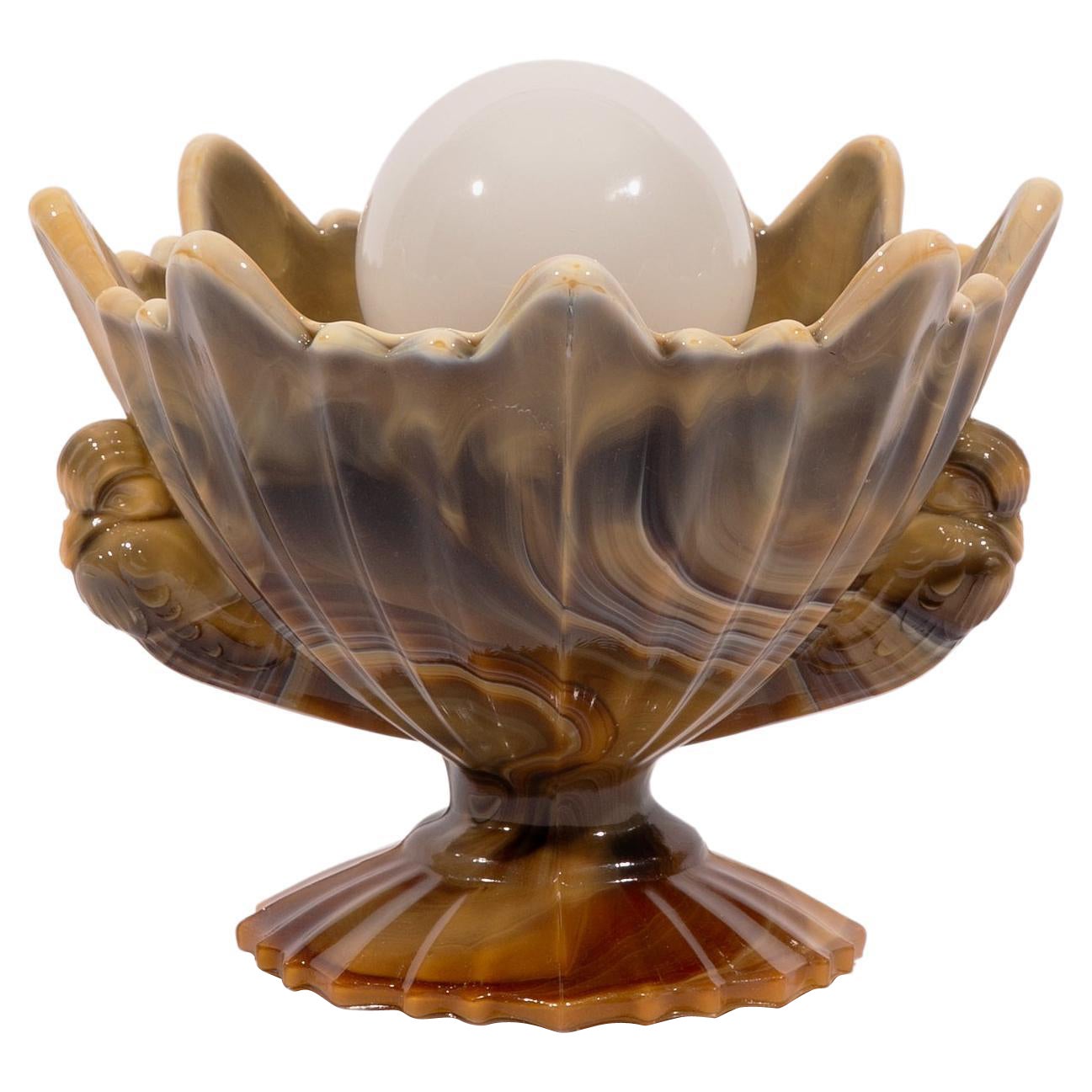 Caramel Marble Glass Contemporary Table Lamp by Nusprodukt