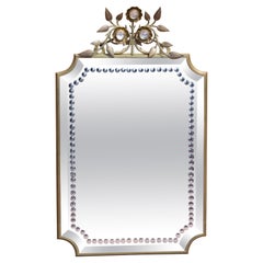 French Modern Brass and Beveled Glass Mirrors, 1940s