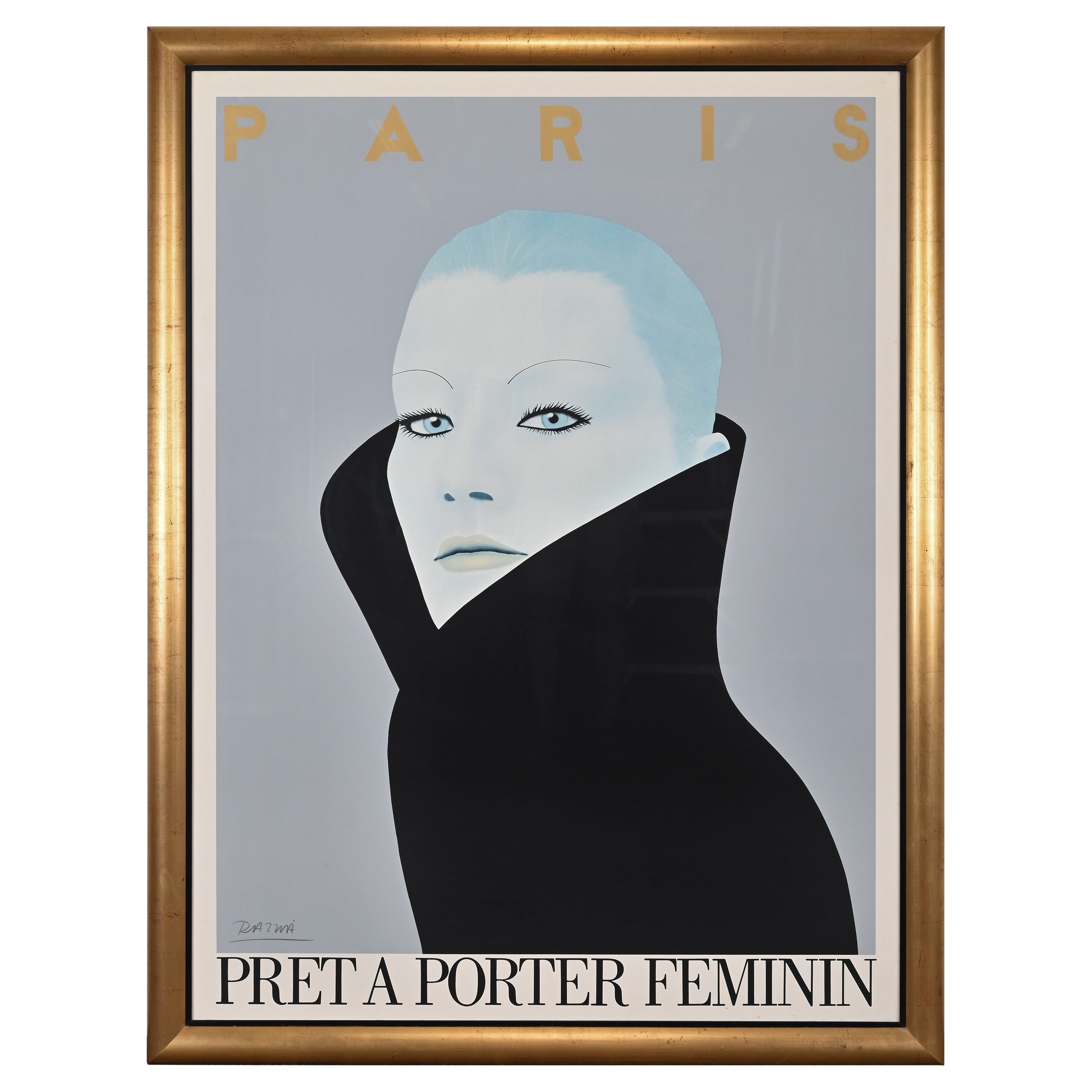 Lithograph of Pret a Porter Feminin by Gerard Razzia, 1980s For Sale