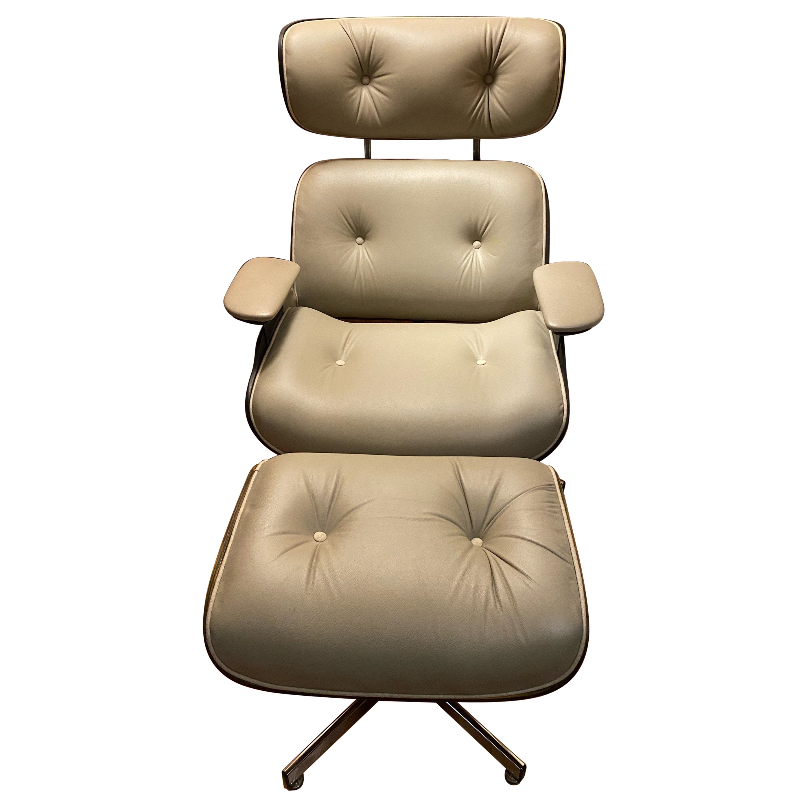 MCM Plycraft Lounge Chair and Ottoman New Upholstered, 2 Piece Set For Sale  at 1stDibs