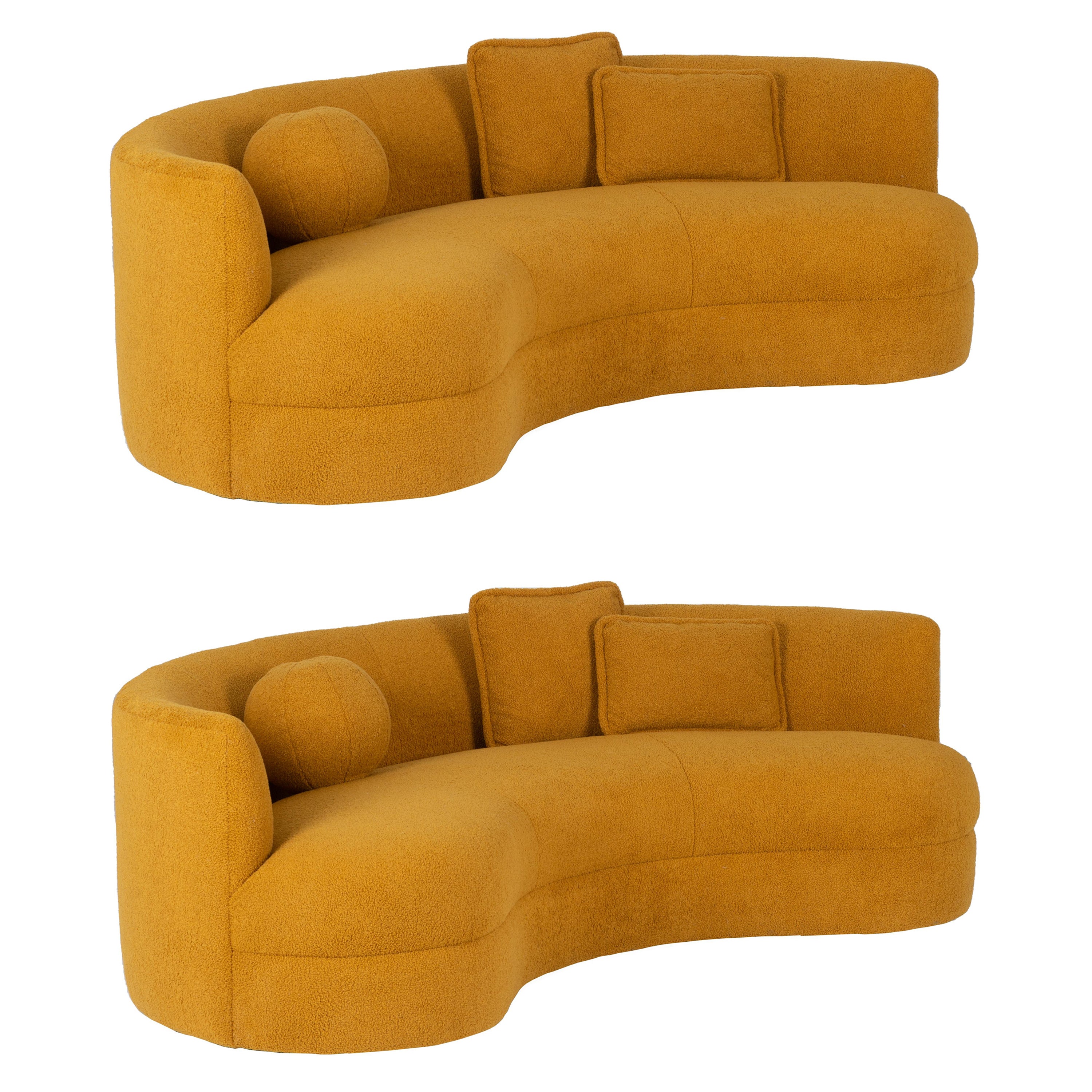 Pair of John Mascheroni Curved Sofas For Sale