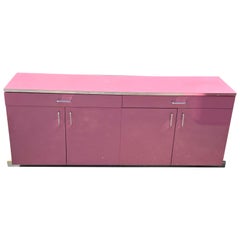 1980 Barbie Pink Laminate Chrome Cabinet