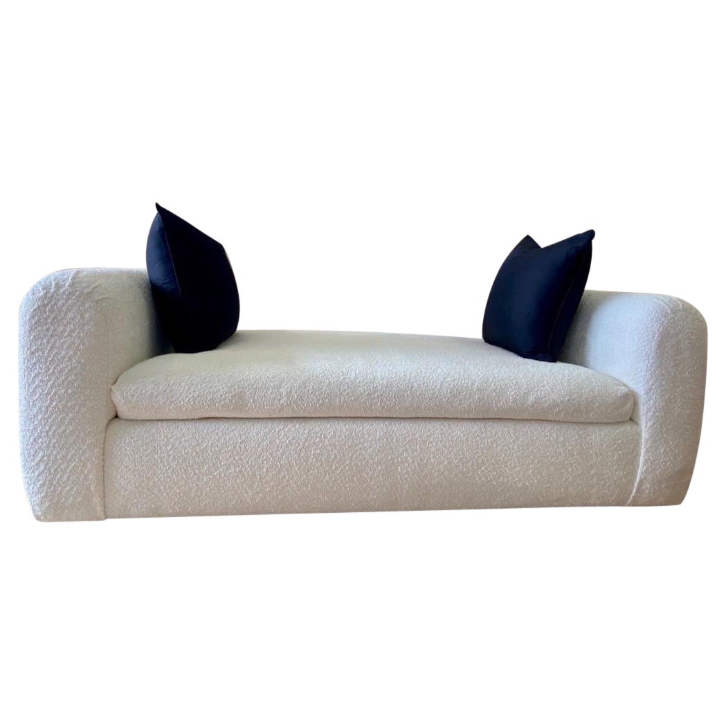 Steve Chase Rare Penthouse Chaise Lounge in new Off White Euro Bouclé en vente