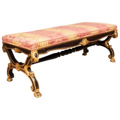 Napoleon III Ebonisiert und Giltwood Bank