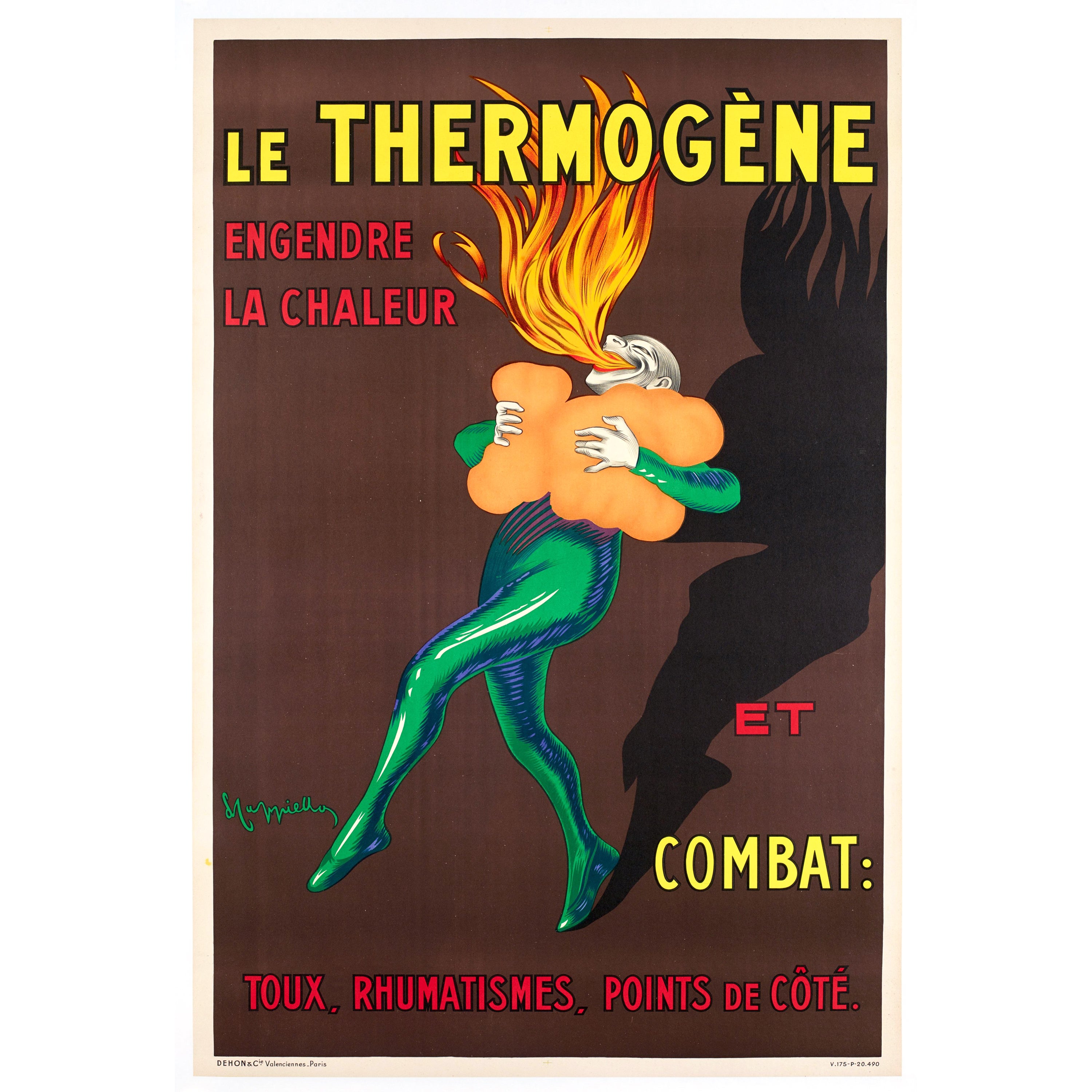 Affiche rétro de Leonetto Cappiello, thermogène, Peuple, Diable, Clown, 1940 en vente