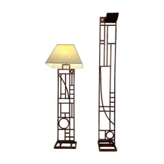 Robert Sonneman for George Kovacs Floor Lamp and Torchiere, a Pair